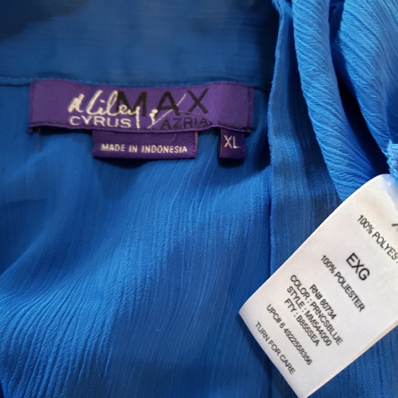 💙Miley Cyrus Junior's Top, size XL, Beautiful Blue Ruffles, barely worn💙 - Picture 4 of 5